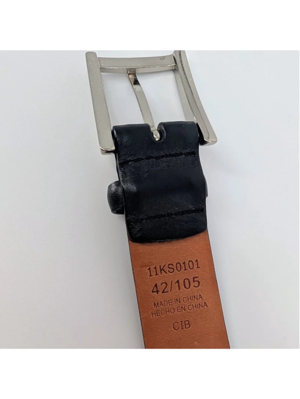 Kirkland Signature Black Full Grain Leather Dress Belt Men's Size 42